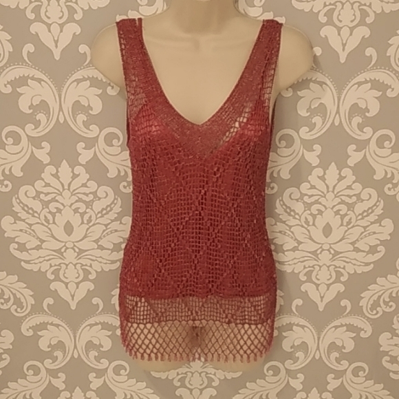 Beaded Le Chateau Top with Silky Under Top - Picture 1 of 7